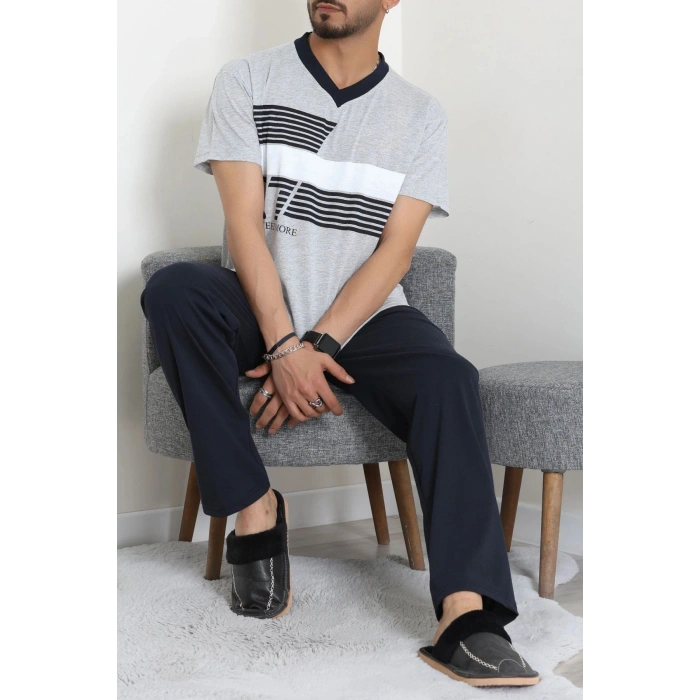 Süprem Erkek Pijama Takımı Gribeyaz - 42479.1838.