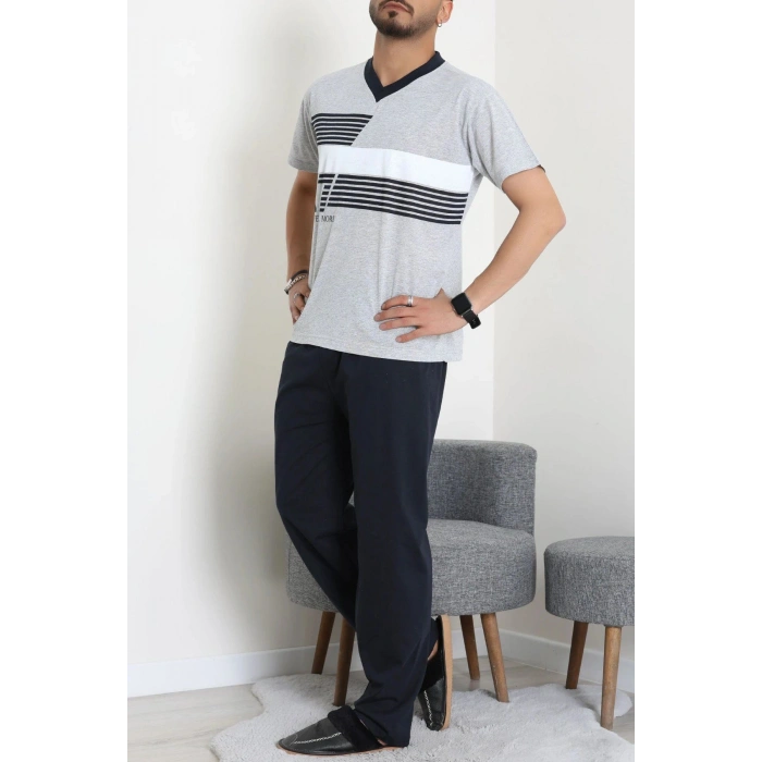 Süprem Erkek Pijama Takımı Gribeyaz - 42479.1838.