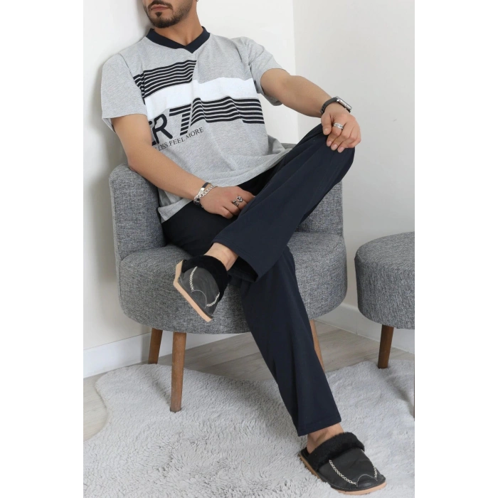 Süprem Erkek Pijama Takımı Gribeyaz - 42479.1838.