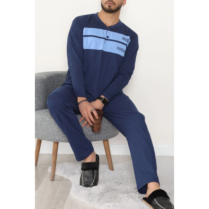Süprem Erkek Pijama Takımı İndigo - 20833.1838.