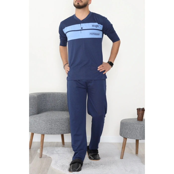 Süprem Erkek Pijama Takımı İndigo - 20833.1838.