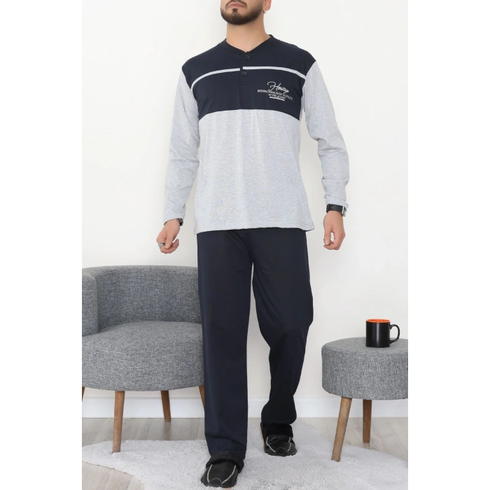 Süprem Erkek Pijama Takımı Lacivertgri - 42004.1838.