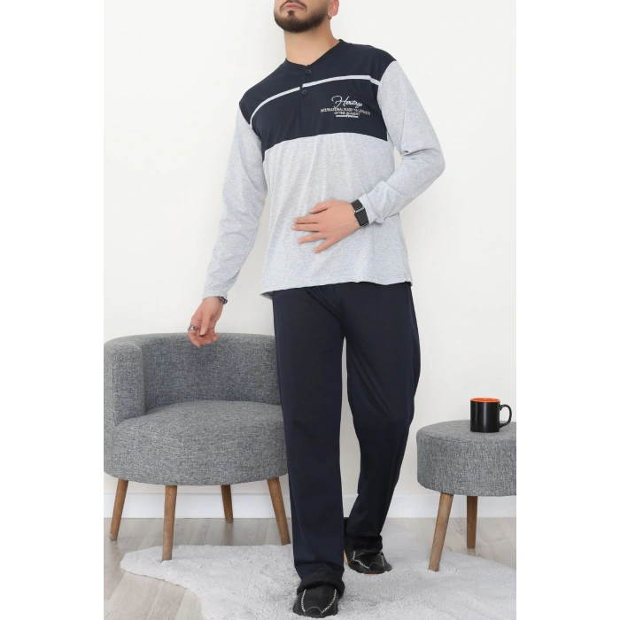 Süprem Erkek Pijama Takımı Lacivertgri - 42004.1838.