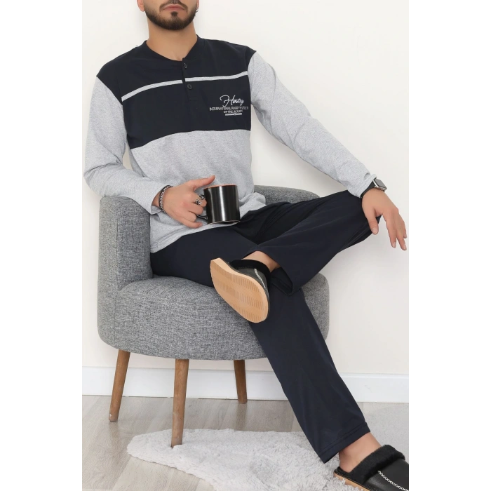 Süprem Erkek Pijama Takımı Lacivertgri - 42004.1838.