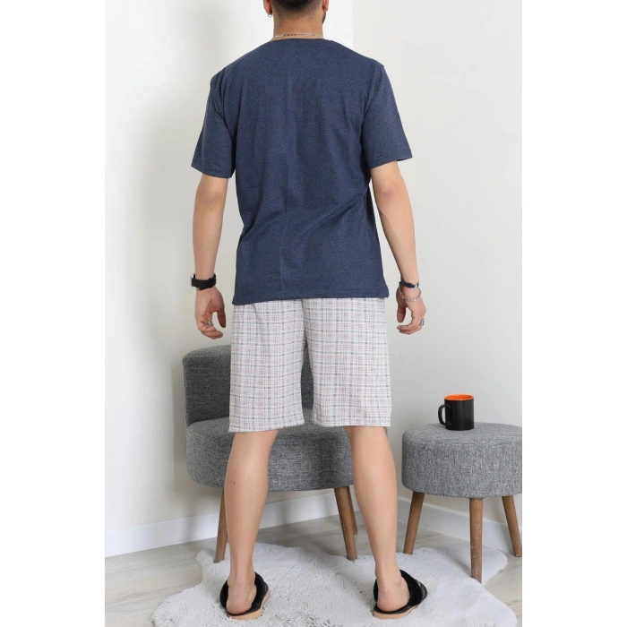 Süprem Erkek Şortlu Pijama Takımı Koyuindigo - 70945.1961.