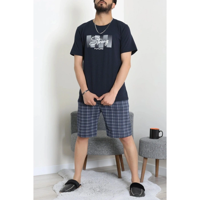 Süprem Erkek Şortlu Pijama Takımı Koyulacivert - 70945.1961.