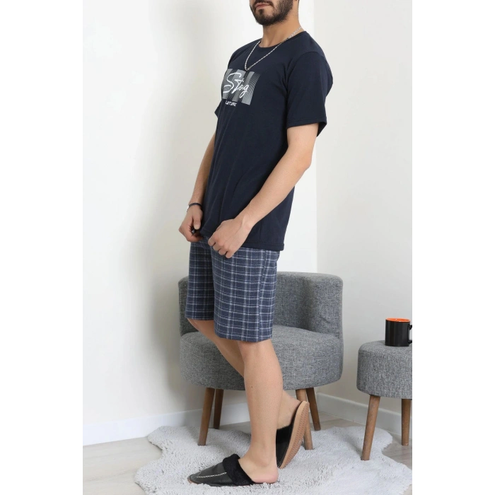 Süprem Erkek Şortlu Pijama Takımı Koyulacivert - 70945.1961.