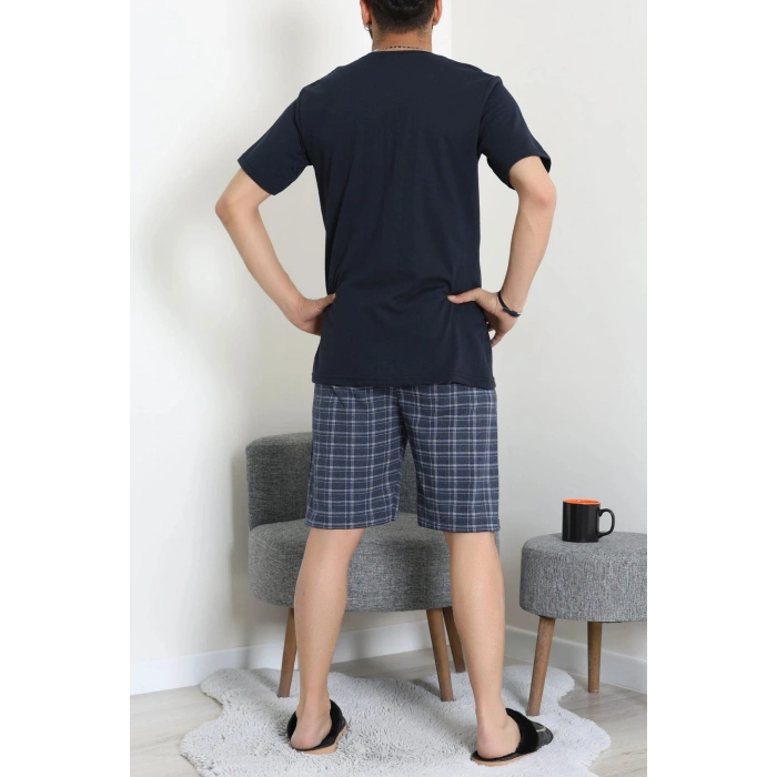 Süprem Erkek Şortlu Pijama Takımı Koyulacivert - 70945.1961.