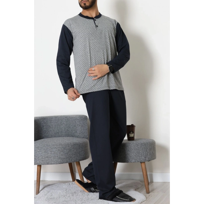 Süprem Jakarlı Erkek Pijama Takımı Lacigri - 70888.1838.