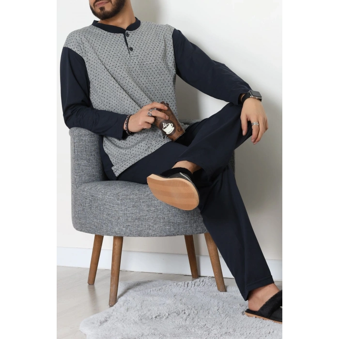 Süprem Jakarlı Erkek Pijama Takımı Lacigri - 70888.1838.