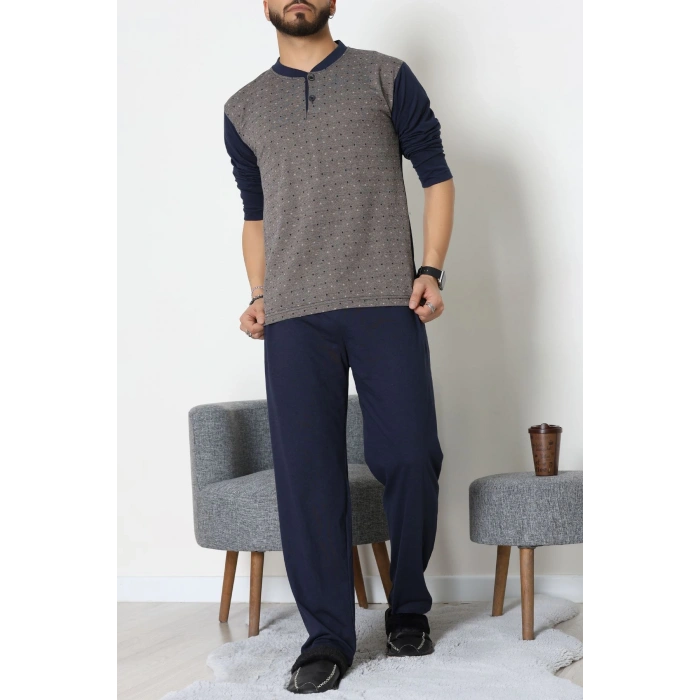 Süprem Jakarlı Erkek Pijama Takımı Vizon - 70888.1838.