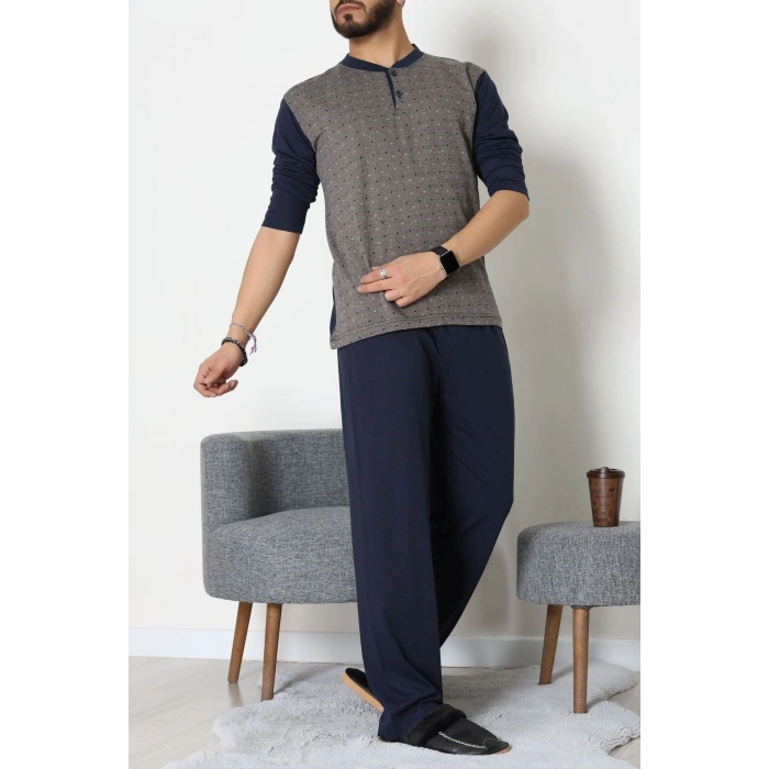 Süprem Jakarlı Erkek Pijama Takımı Vizon - 70888.1838.