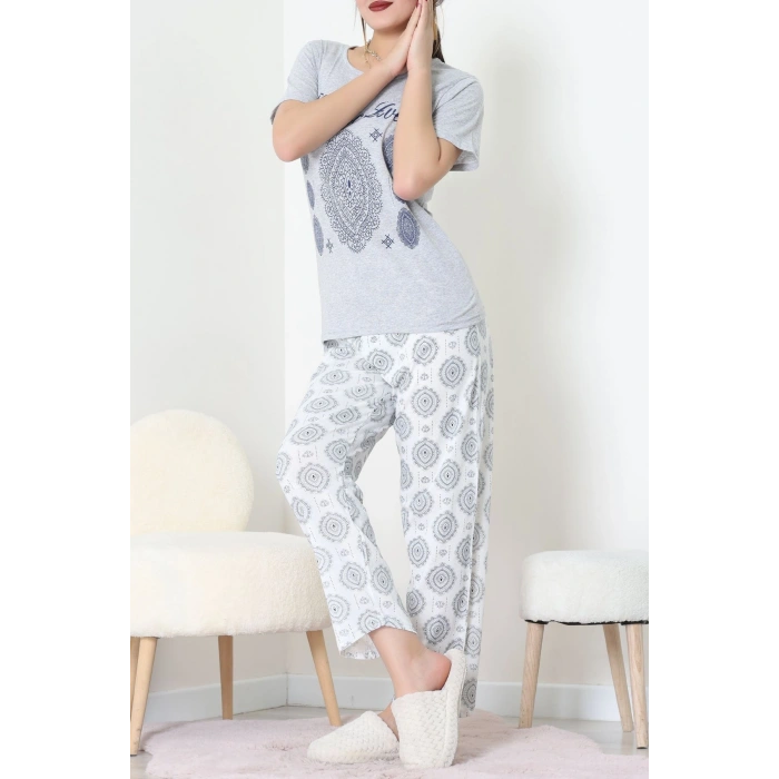 Süprem Kumaş Kısa Kollu Pijama Takımı Grilaci - 31860.2123.