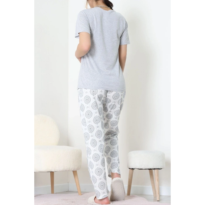 Süprem Kumaş Kısa Kollu Pijama Takımı Grilaci - 31860.2123.