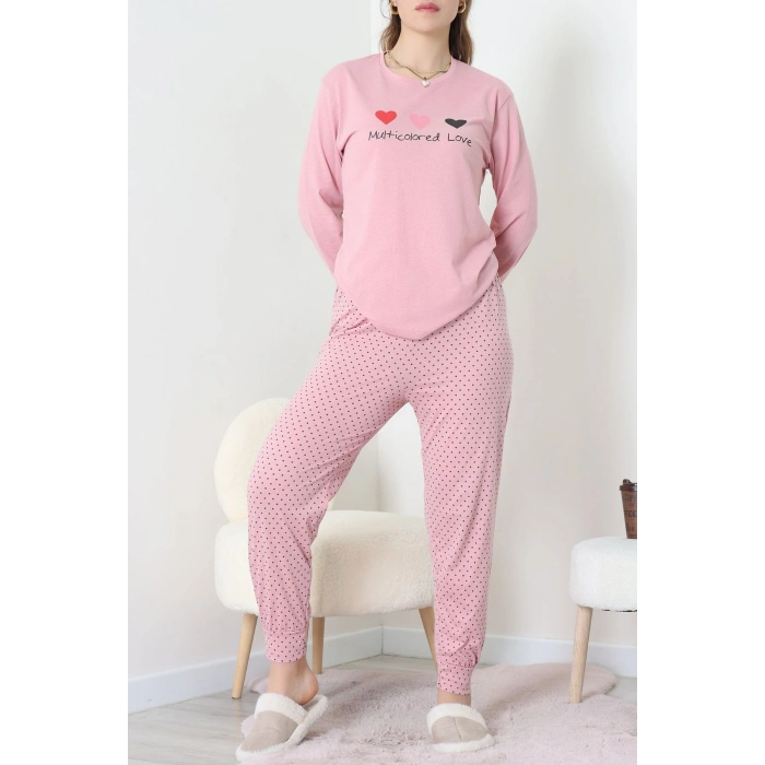 Süprem Kumaş Mevsimlik Pijama Takımı Bordo Pembe - 31897.1961.