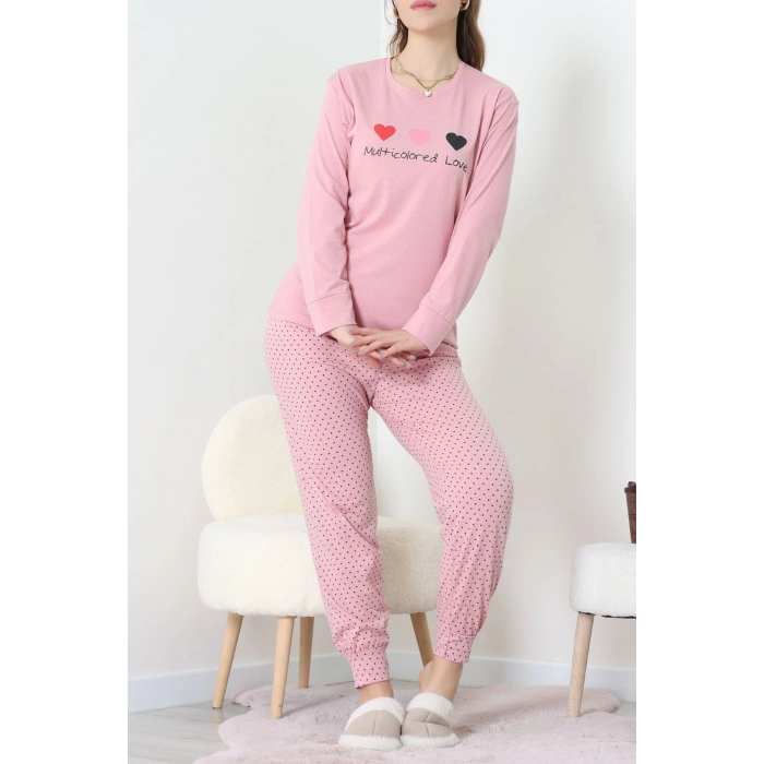 Süprem Kumaş Mevsimlik Pijama Takımı Bordo Pembe - 31897.1961.