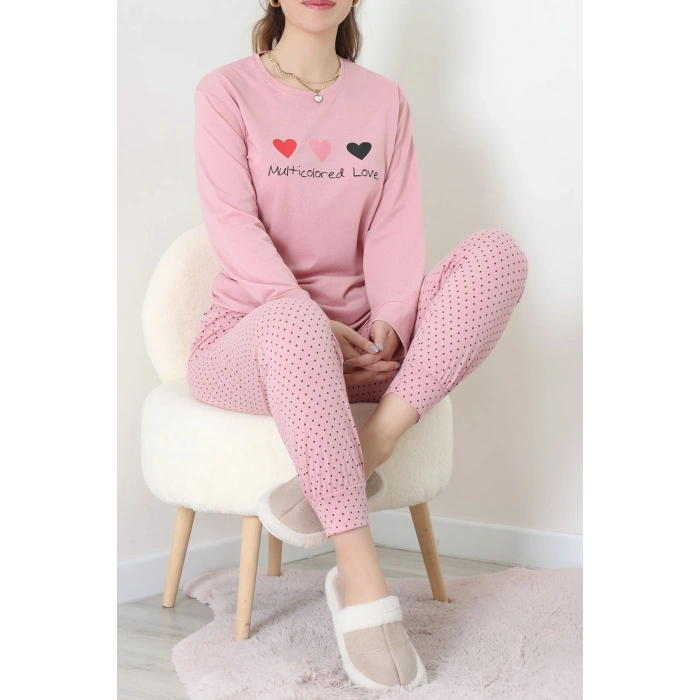 Süprem Kumaş Mevsimlik Pijama Takımı Bordo Pembe - 31897.1961.