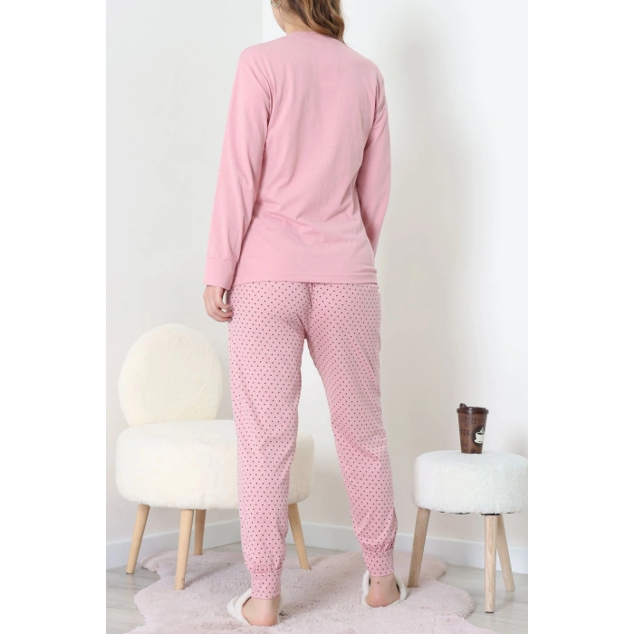 Süprem Kumaş Mevsimlik Pijama Takımı Bordo Pembe - 31897.1961.
