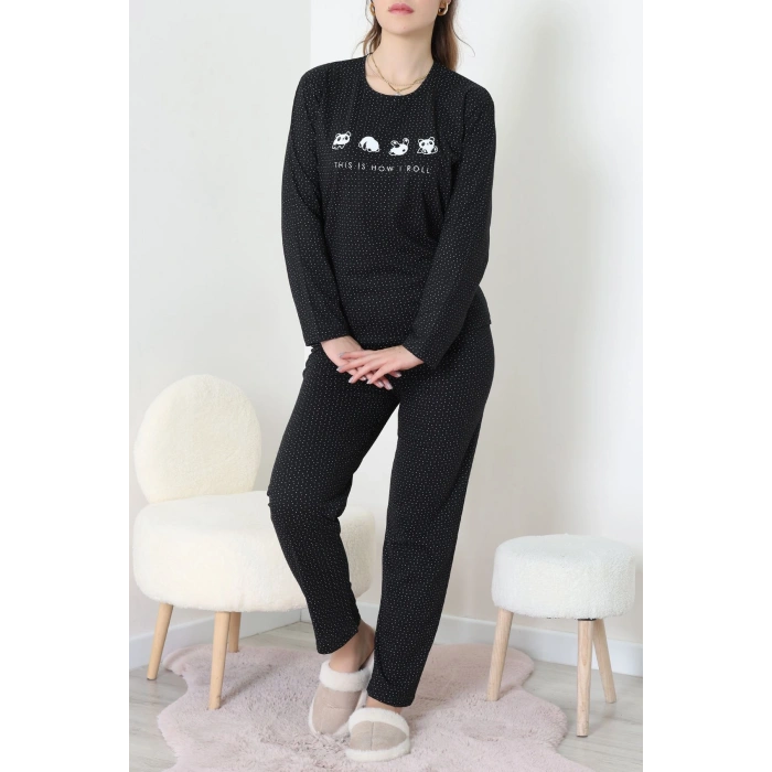 Süprem Kumaş Mevsimlik Pijama Takımı Bordo Siyah - 31897.1961.