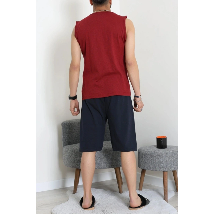 Süprem Nakışlı Erkek Pijama Takımı Bordosiyah - 41983.1048.