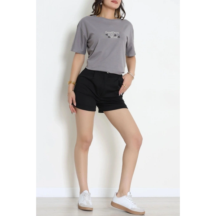 Suprem Nakışlı Oversize Tişört Boyalıgri - 31882.1878.