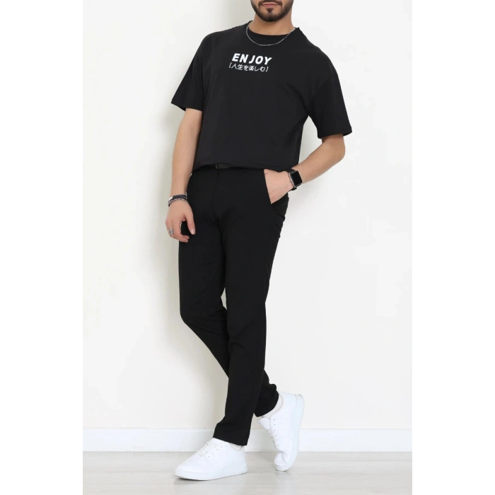 Süprem Ön Arka Baskılı Erkek Tişört Siyah - 71143.1872.