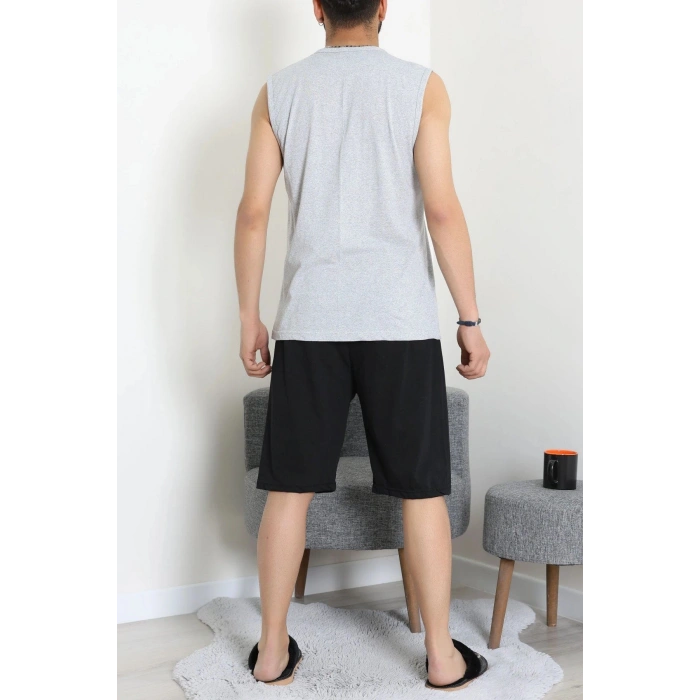 Süprem Şortlu Erkek Pijama Takımı Gri - 42983.1048.