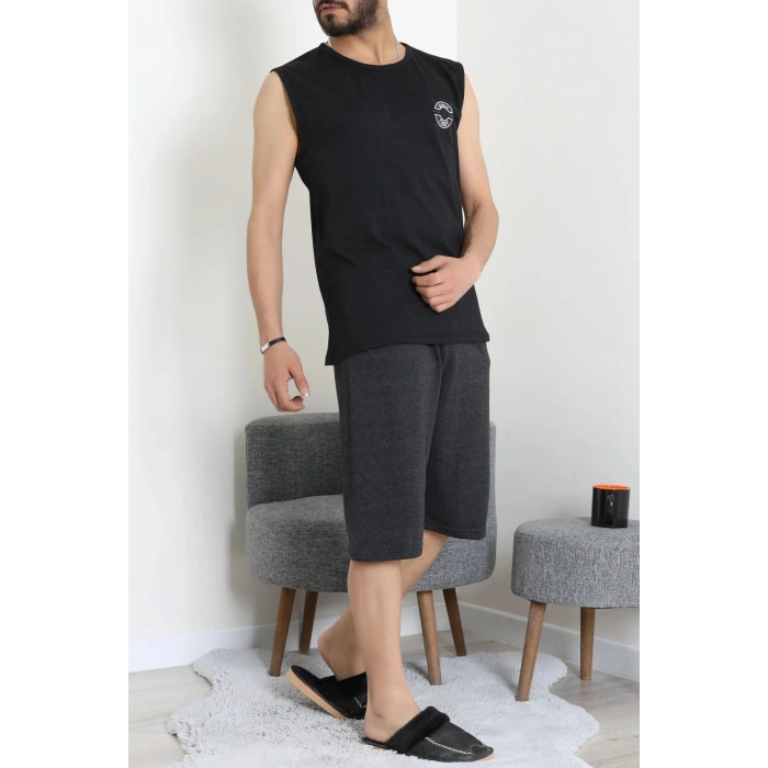 Süprem Şortlu Erkek Pijama Takımı Siyah - 42983.1048.
