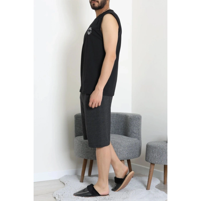 Süprem Şortlu Erkek Pijama Takımı Siyah - 42983.1048.