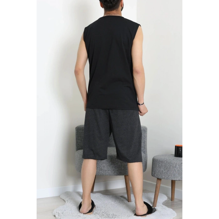 Süprem Şortlu Erkek Pijama Takımı Siyah - 42983.1048.
