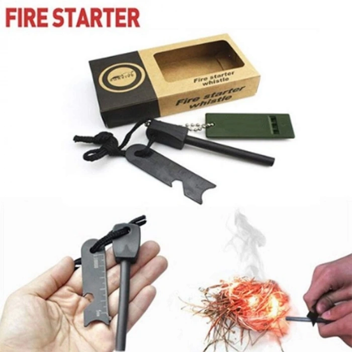 Survive Magnezyum Çubuğu Ateş Başlatıcı Çakmak Taşı