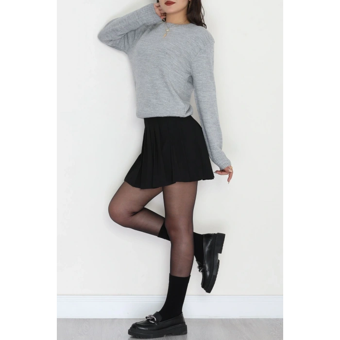 Taş Detaylı Triko Açıkgri - 2399.1765.