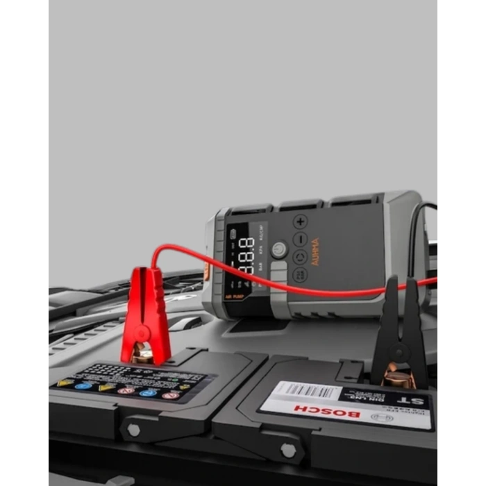 Taşınabilir Akü Takviye Cihazı Işıklı Hava Kompresörü Powerbank