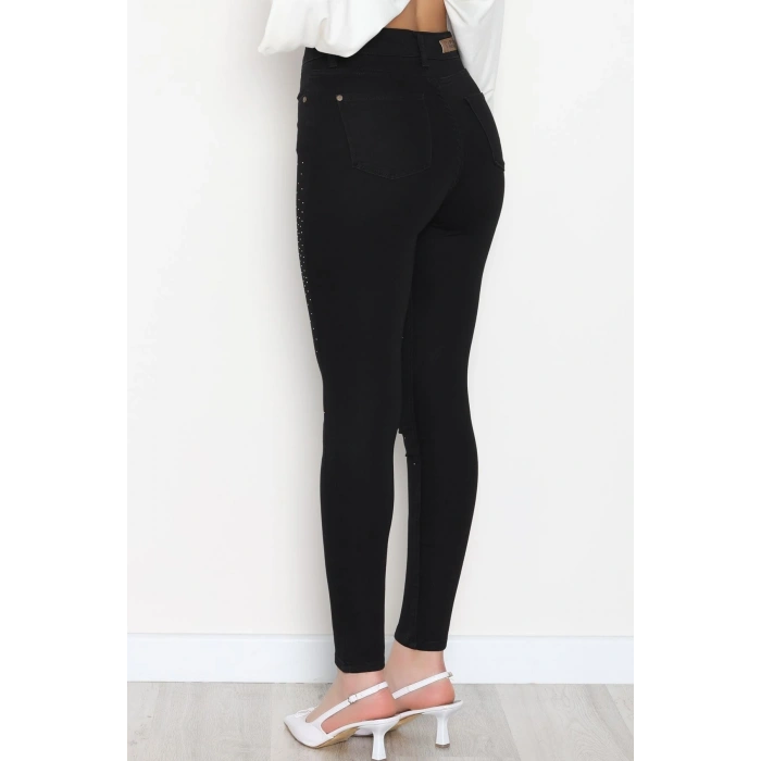 Taşlı Dar Paça Kot Pantolon Siyah1 - 31656.2112.