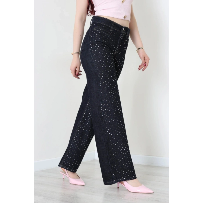 Taşlı Gizli Cep Kot Pantolon Koyulaci - 32467.2001.
