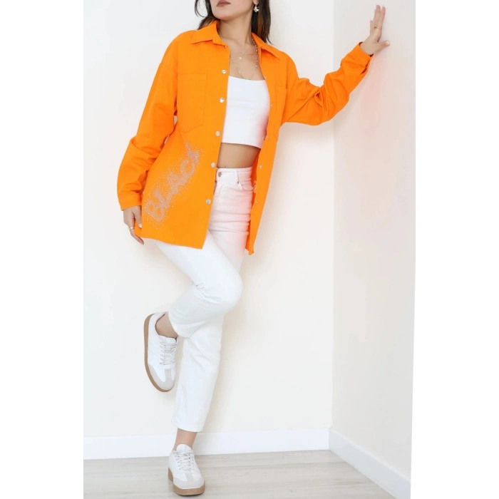 Taşlı Gömlek Oranj - 243.1238.