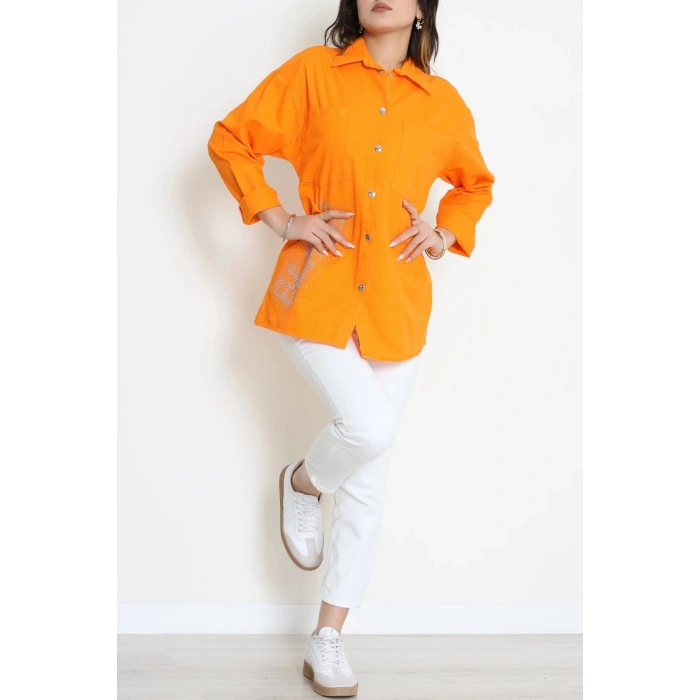 Taşlı Gömlek Oranj - 243.1238.