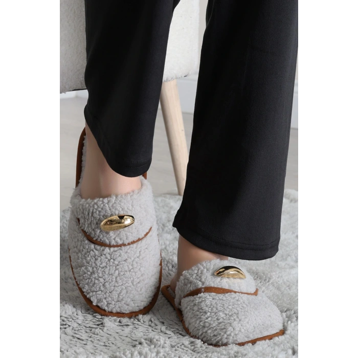 Teddy Ev Terliği Gri - 1760.1846.