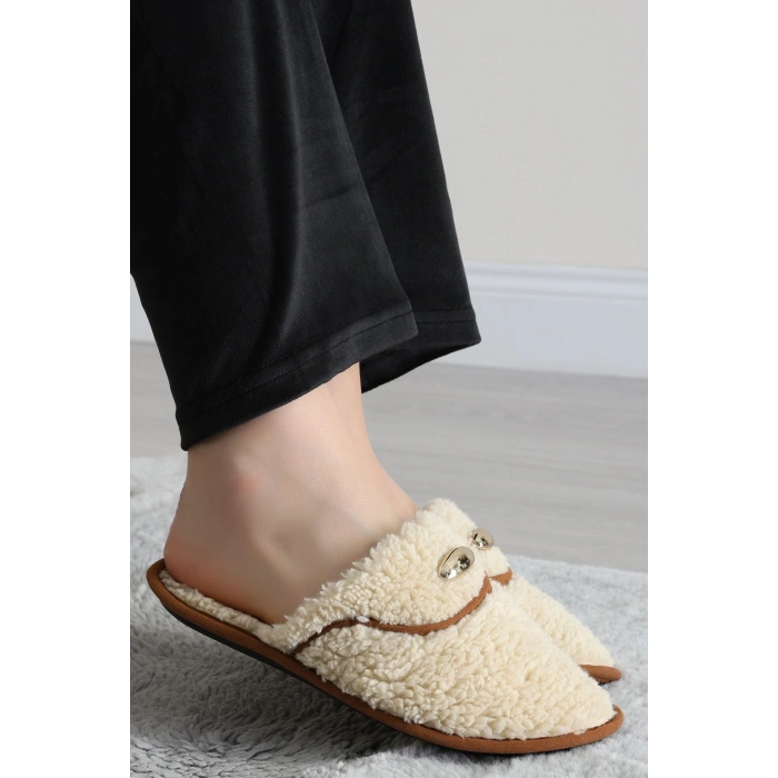 Teddy Ev Terliği Krem - 1760.1846.