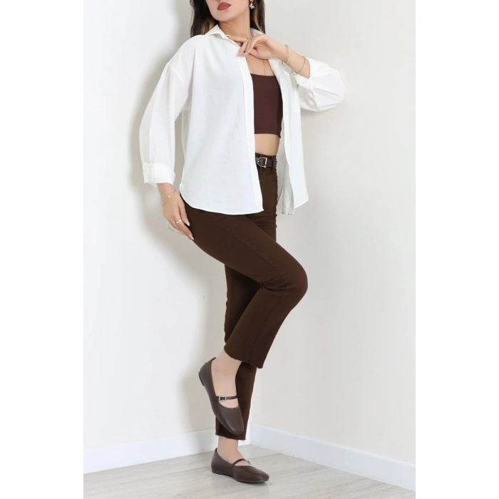 Tek Cep Salaş Gömlek Beyaz - 7932.1437.