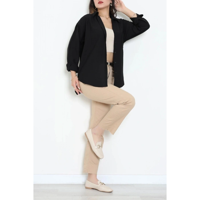 Tek Cep Salaş Gömlek Siyah - 7932.1437.