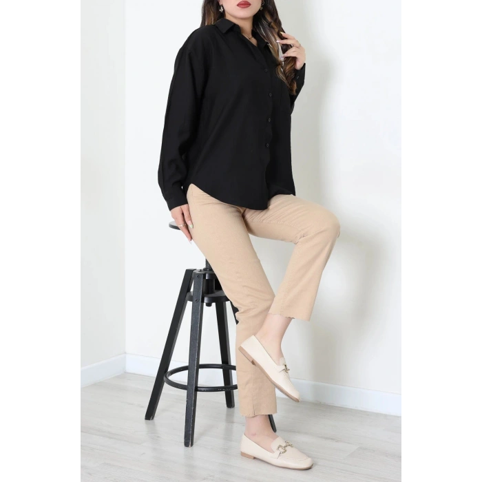 Tek Cep Salaş Gömlek Siyah - 7932.1437.