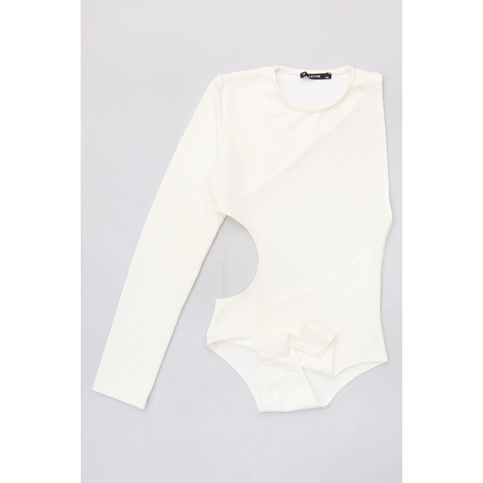 Tek Kollu Sırt Detay Bodysuıt Krem - 71518.444.