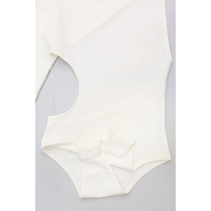 Tek Kollu Sırt Detay Bodysuıt Krem - 71518.444.