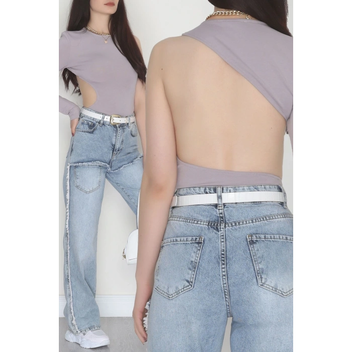 Tek Kollu Sırt Detay Bodysuıt Mermerlila - 71518.444.