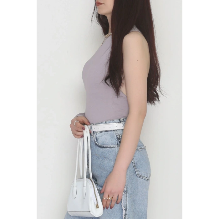 Tek Kollu Sırt Detay Bodysuıt Mermerlila - 71518.444.