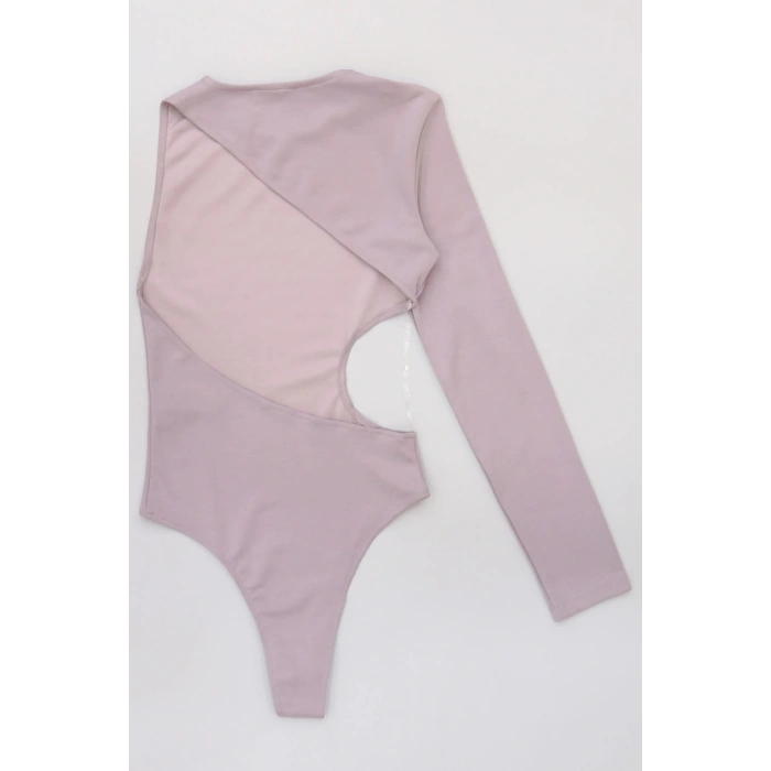Tek Kollu Sırt Detay Bodysuıt Mermerlila - 71518.444.