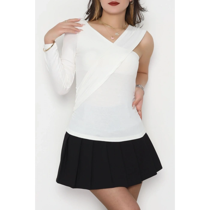 Tek Omuz Bluz Ekru - 1006.2119.