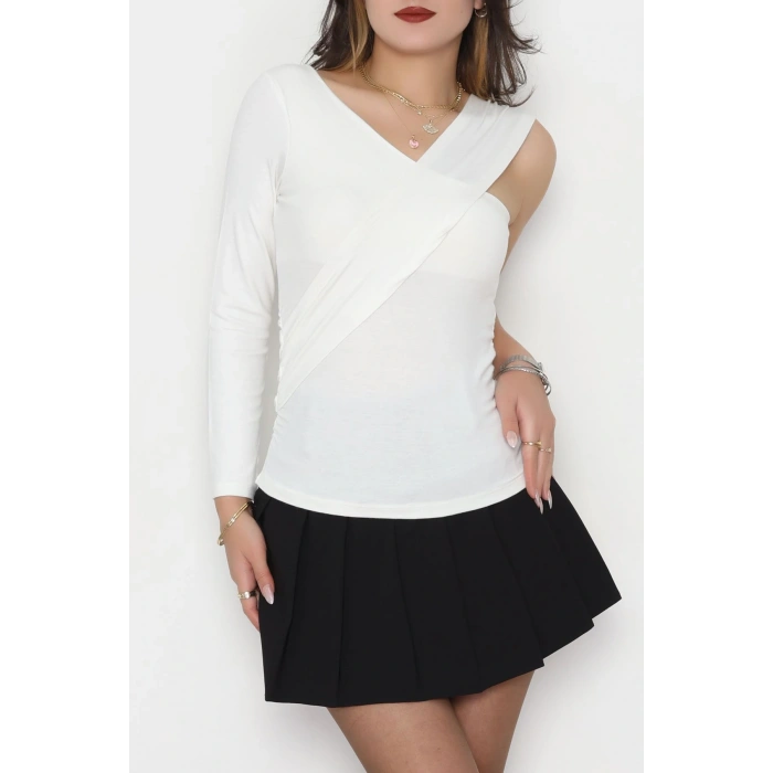 Tek Omuz Bluz Ekru - 1006.2119.