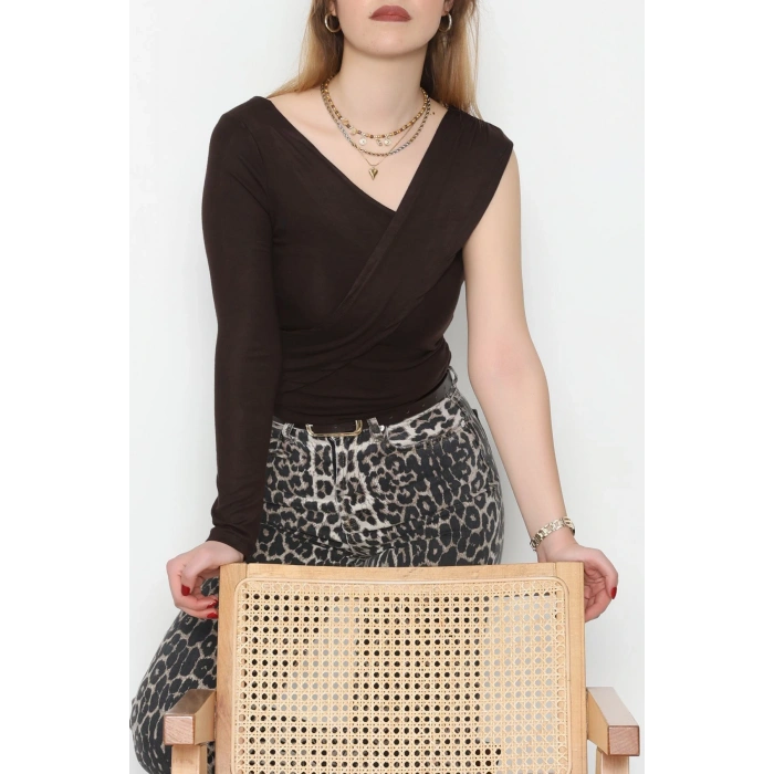 Tek Omuz Bluz Kahve - 1006.2119.